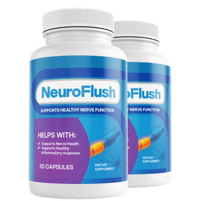 NeuroFlush nerve health support capsule bottles